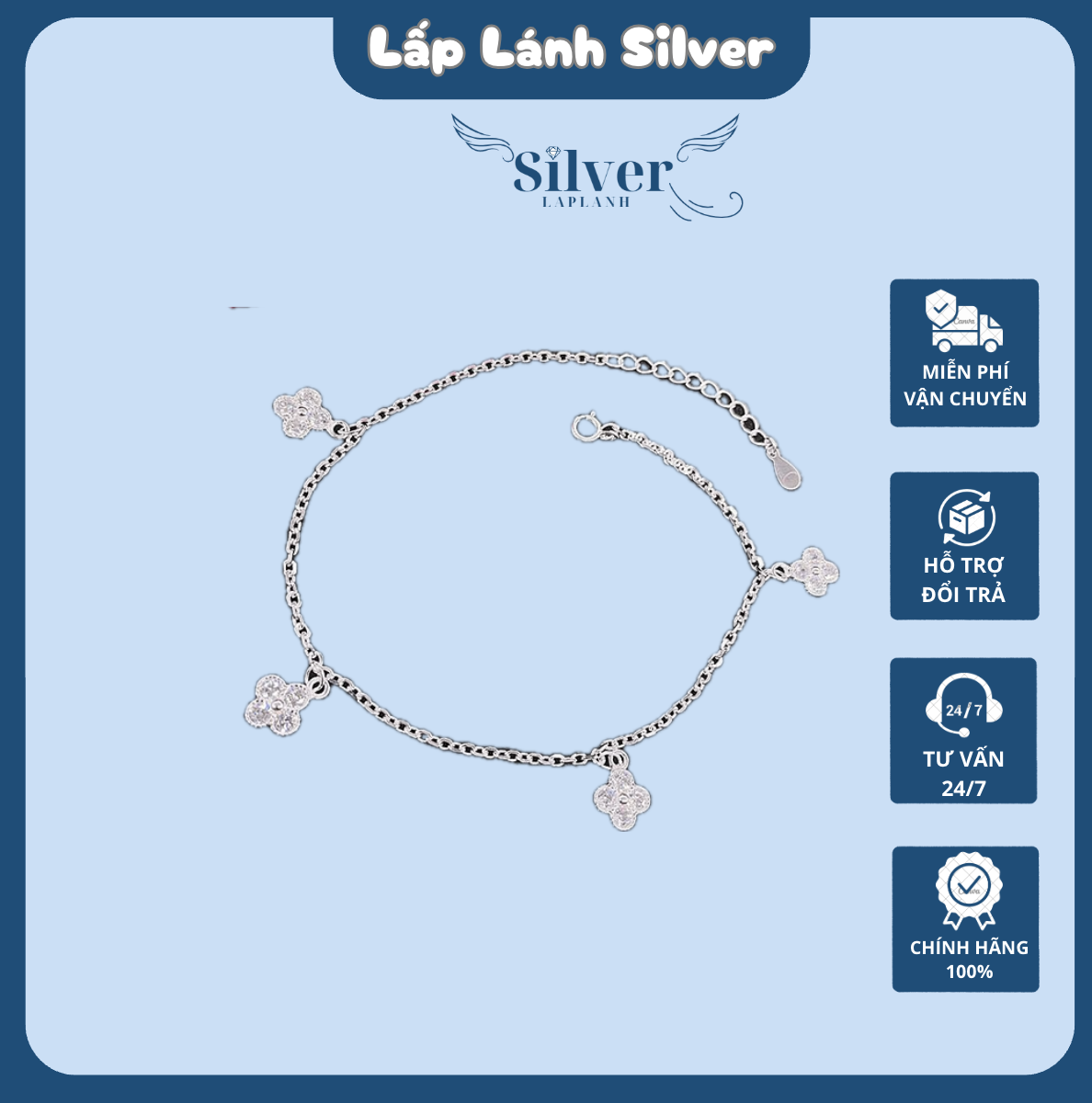 Lắc chân bạc nữ