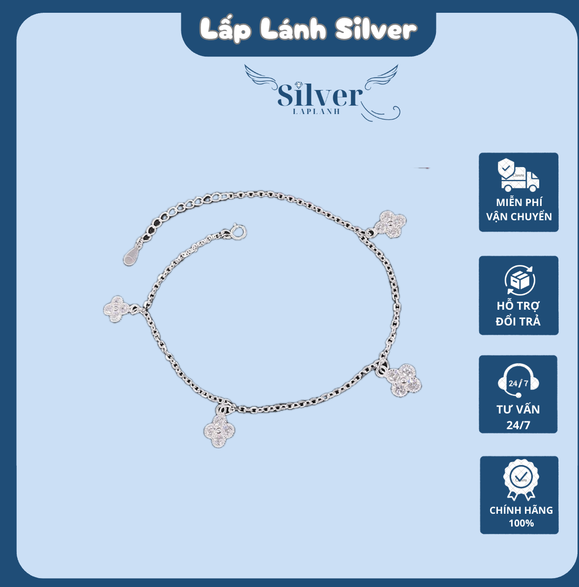 Lắc chân bạc nữ