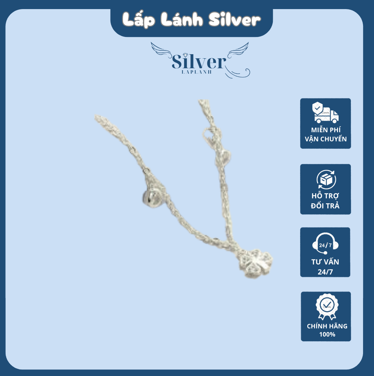 Lắc Chân nữ bằng bạc đẹp-LapLanhSilver - Ảnh 3